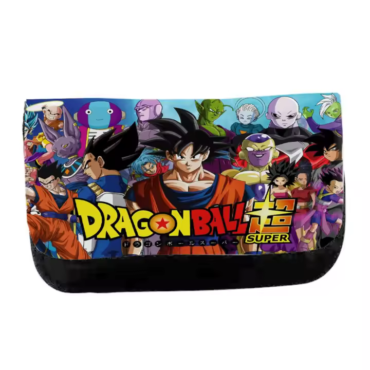 ESTUCHE NECESER DE LONA DRAGON BALL SUPER GOKU ANIME unisex negro monedero billetera vegeta freezer dragonball super guerrero sagaandroides - 1