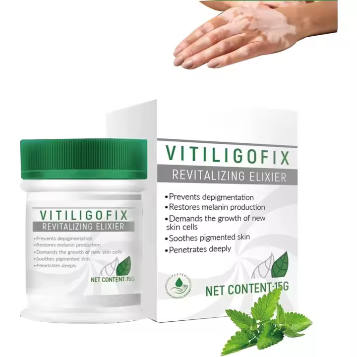 Crema revitalizante para el vitíligo, crema calmante para el vitíligo, crema hidratante para eliminar manchas blancas, crema para el cuidado de las manchas de flores, reduce el vitíligo y mejora la pigmentación de la piel (1 unidad) - 1