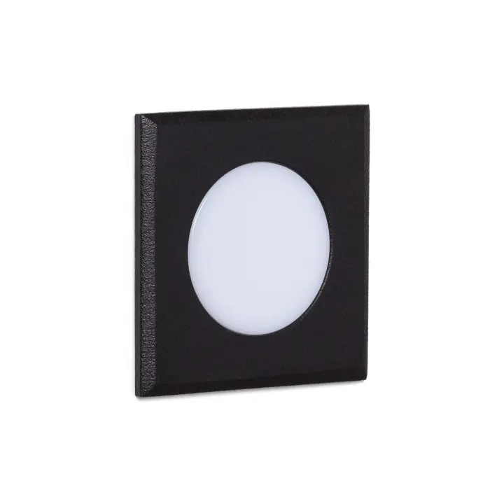 Ledkia Baliza Exterior LED 2W Empotrable Pared Cuadrada Welly Negro - 1