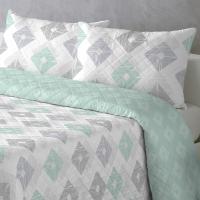 Moda Textil Colcha Bouti Primavera Verano Reversible Color Aqua Mod.Rombos Cama 90 ,105,135 y 150  Ligeras y Suaves Incluye fundas de cojín - details 3