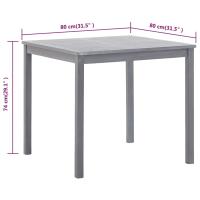 vidaXL Mesa de jardín de madera maciza de acacia gris 80x80x74 cm - details 4