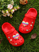 Clogs Casuales Para Niñas Con Decoraciones De Corazones Secado Rápido Ligeros Y Antideslizantes Adecuados Para Baños Internos Y Externos - details 9
