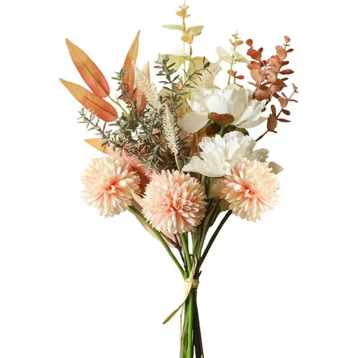 Flores artificiales Plantas artificiales Decoración floral Flores de seda Hortensias Arreglos florales Centro de mesa Ramo de boda (Champán) - 1