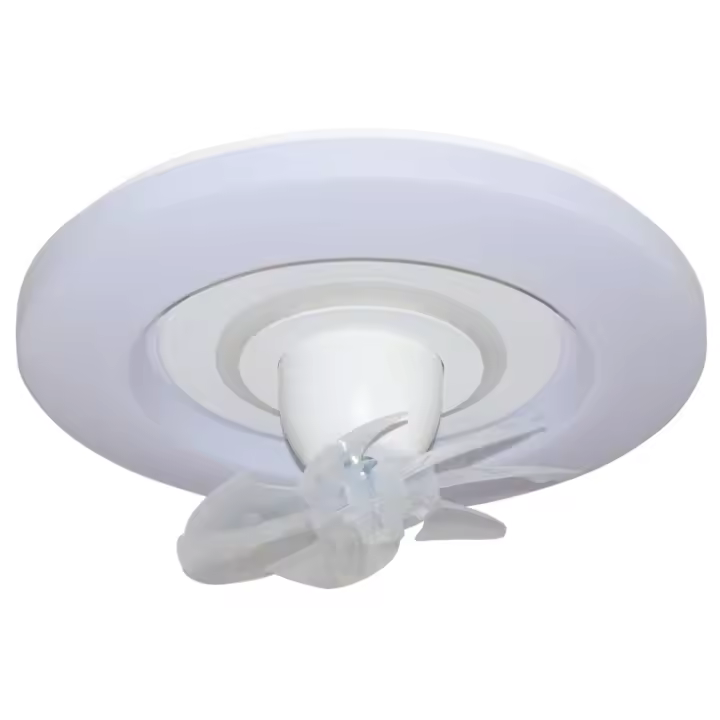BEL AIR HOME - Ventilador/Plafón AKASHA blanco con motor DC, 6 aspas, 38W LED 3000-6000K, Al.21xD.48cm - 1