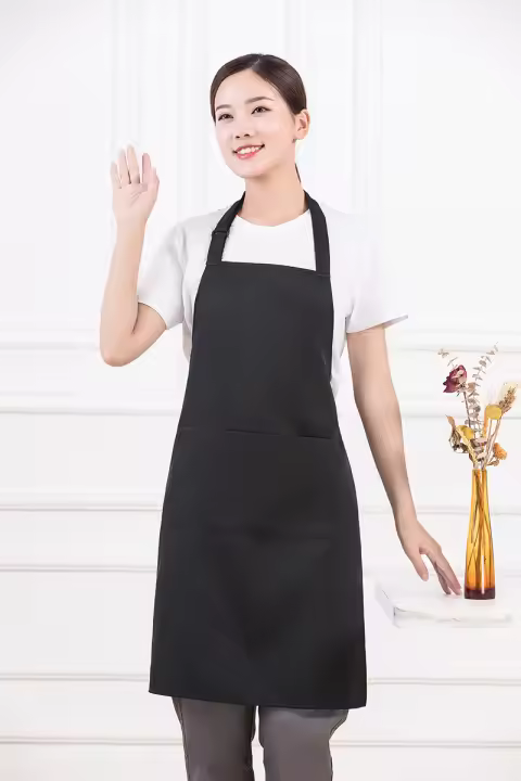 Mantelón Ajustable Con Bolsillos Para Cocina Para Mujeres Y Hombres Adecuado Para Chef Tablier Mandil Sin Mangas Material De Poliéster - 1