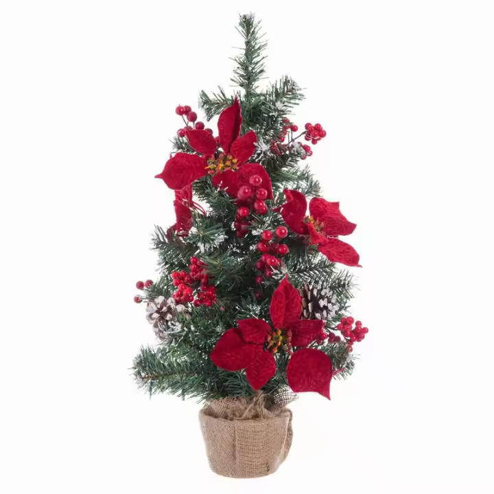 Gerimport Árbol de Navidad Decorado Poinsettia 60 Cm - 1
