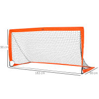 HOMCOM Porterías de Fútbol, Red de Fútbol, Juego de 2 Mini Porterías, Plegables, Metal, Tela Oxford, para Niños, Exterior, Naranja, 183 x 90 x 90 cm - details 5