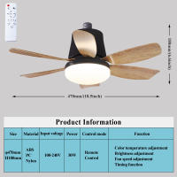 Pequeño VENTILADOR DE Techo de 18,5 pulgadas with Luz LED regulable, altavoz Bluetooth, 3 Colores, 3 Modos RGB, 3 velmode, E26 de Rosca, para dormitorio y Cocina. - details 7