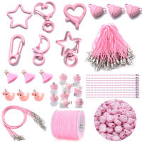 iYOE Llavero De Langosta Rosa Con Correa De Cuerda Y Anillo De Salto Para Conectores De Llaveros De Joyería Hechos De Metal - details 0