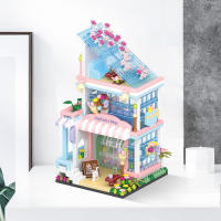 Bloques De Construcción Micro Ciudad Vistas Callejeras Tienda De Flores Y Café Para Niños Y Niñas Juguetes Educativos Regalos De Cumpleaños - details 4
