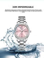 Reloj De Pulsera De Cuarzo Elegante Para Mujer POSHI 990 Con Display De Fecha Y Estilo Casual Y De Negocios Bandeja De Acero Inoxidable Y Ventana De Cristal Hardlex - details 16