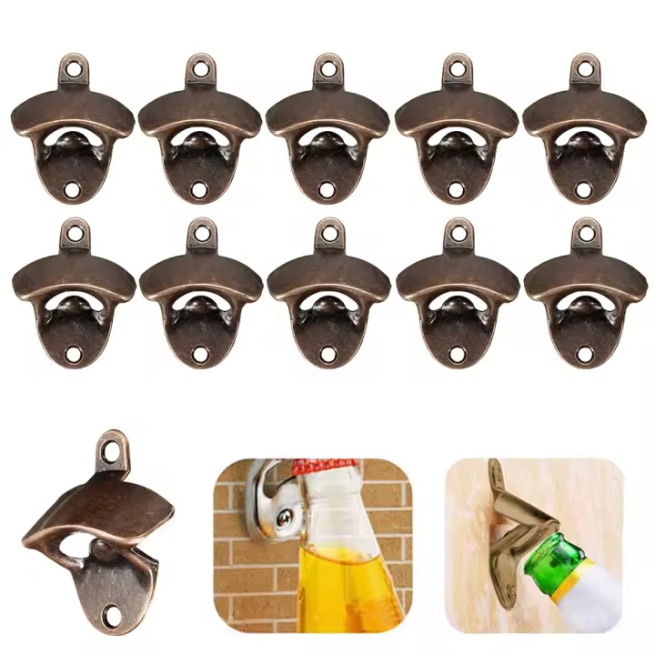 10PCS Abrebotellas Y Abrecañas Vintage Para Pared Herramientas De Cocina Para Bar Metal Carbono Uso Doméstico Y Comercial - 1