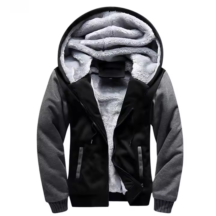 Chaqueta De Fleece Para Hombres Camuflaje Cremallera Y Capucha Abrigo Invernal Manga Larga Casual Streetwear - 1