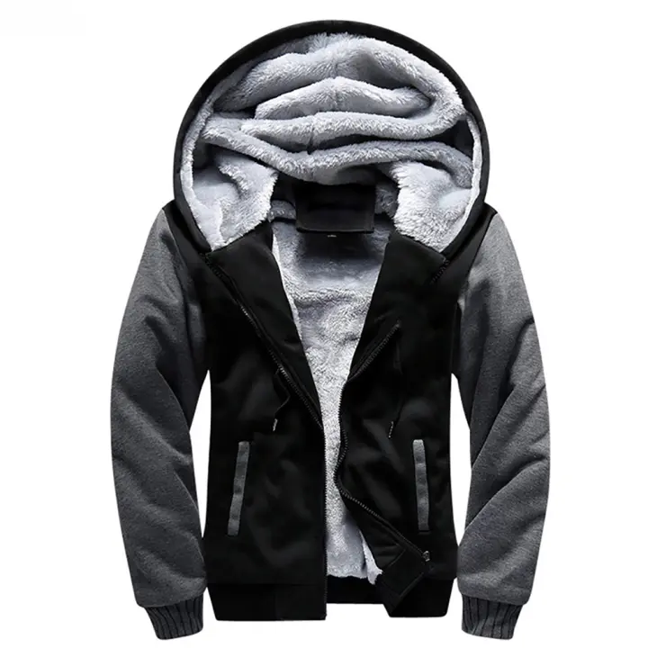 Chaqueta De Fleece Para Hombres Camuflaje Cremallera Y Capucha Abrigo Invernal Manga Larga Casual Streetwear - 1