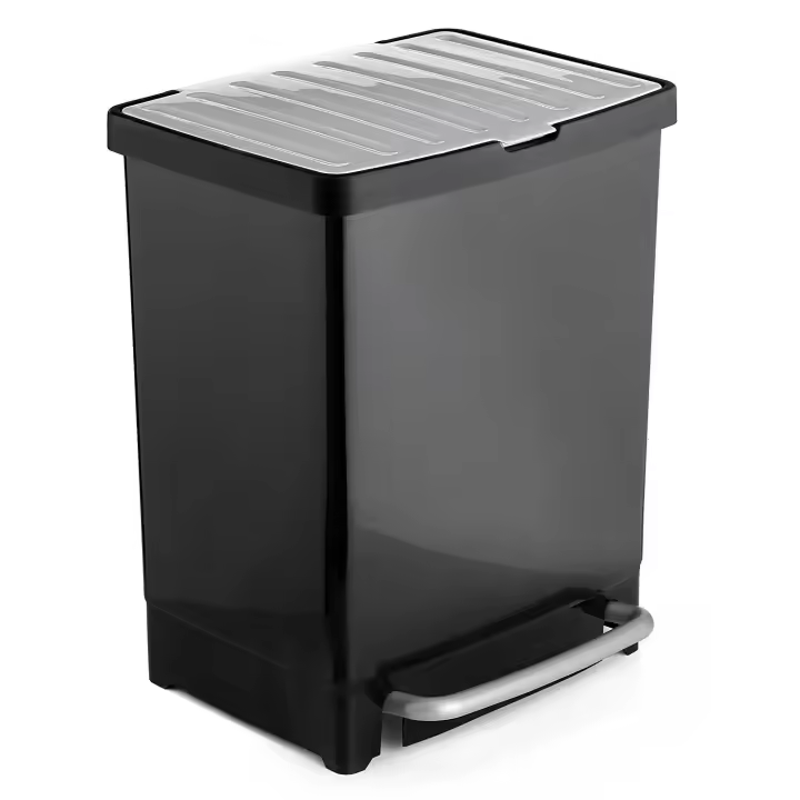 Cubo basura reciclaje Tatay negro 17L + 8L - 1