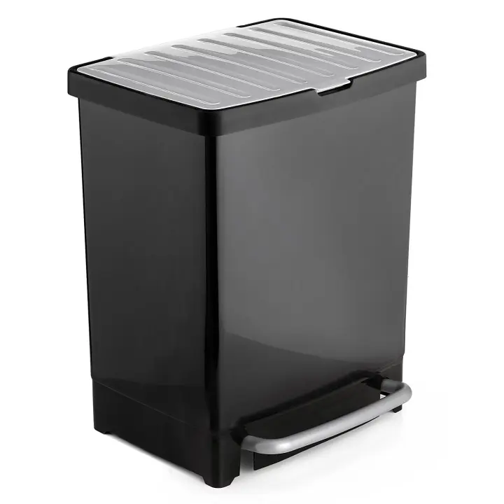 Cubo basura reciclaje Tatay negro 17L + 8L - 1