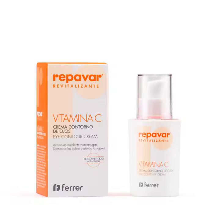Repavar Revitalizante Crema Contorno de Ojos con Acción Antiarrugas - Elaborada con Vitamina C - Previene la Aparición de Bolsas, Ojeras y Patas de Gallo - 100 ml - 1