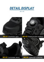 Zapatos De Seguridad Para Hombre Antipinchazos Indestructibles Con Punta De Acero Antideslizantes Y Antichoque Suela De Goma - details 15