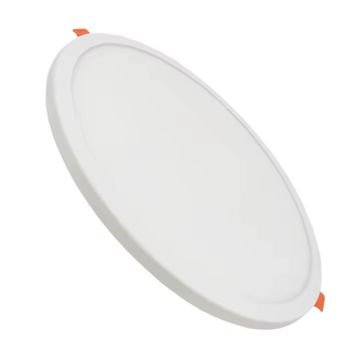 FACTORLED PLACA DOWNLIGHT LED REDONDO EXTRAPLANO AJUSTABLE 20W OSRAM, LAMPARA CIRCULAR SLIM EMPOTRABLE TECHO MARCO BLANCO, 2000LM GRAN LUMINOSIDAD, LUZ BLANCA 3000K-4000K-5700K, CORTE AJUSTABLE 50-205MM - 1