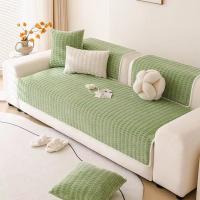 Cojín De Sofá De Nueva Estilo Crema Edge-wrapped Color Sólido Antideslizante Cálido Para Invierno Cubierta De Sofá Resistente a Gatos - details 3