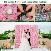 6Pcs Paneles De Flores Artificiales Rosas Y Euforbia En Seda Para Decoración De Fondo De Bodas Y Fiesta Decoración Del Hogar Y Eventos - details 5