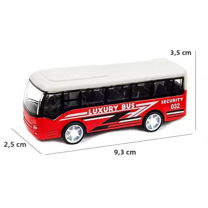 Modelo De Autobús En Forma De Autobús Juguete Extensible Con Retroceso Alta Imitación Regalo De Ocio De Calidad Para Niños Ornamento De Vehículo - 1
