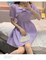 Vestido Vintage Bordado YUQI Para Mujer Verano 2024 Cierre De Cremallera Estilo Hepburn Retro Elegante Mini Con Cinturón Y Bow - details 8