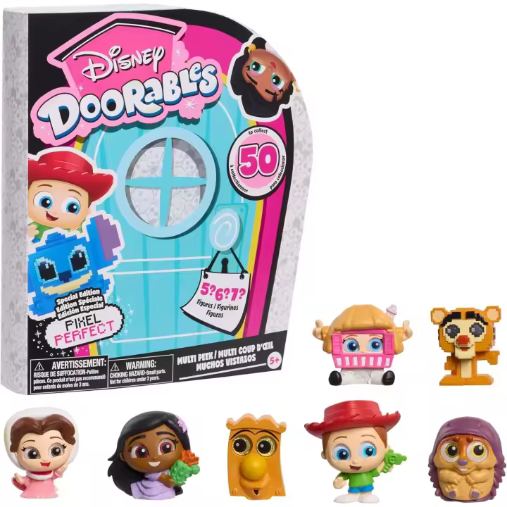 Just Play Figuras Disney Doorables Pixel Multi Peek, estatuillas Sorpresa de 3,8 cm coleccionables detrás de Cada Puerta, Juguetes para niños a Partir de 5 años (44856) - 1