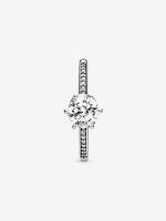 Pandora-Anillo Lonely con corona brillante transparente-Plata de Lei - details 2