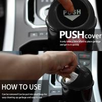 Cubo de basura de coche con tapa, pequeño plástico impermeable almacenamiento de residuos de basura para oficina hogar dormitorio, accesorios de coche (negro) - details 3