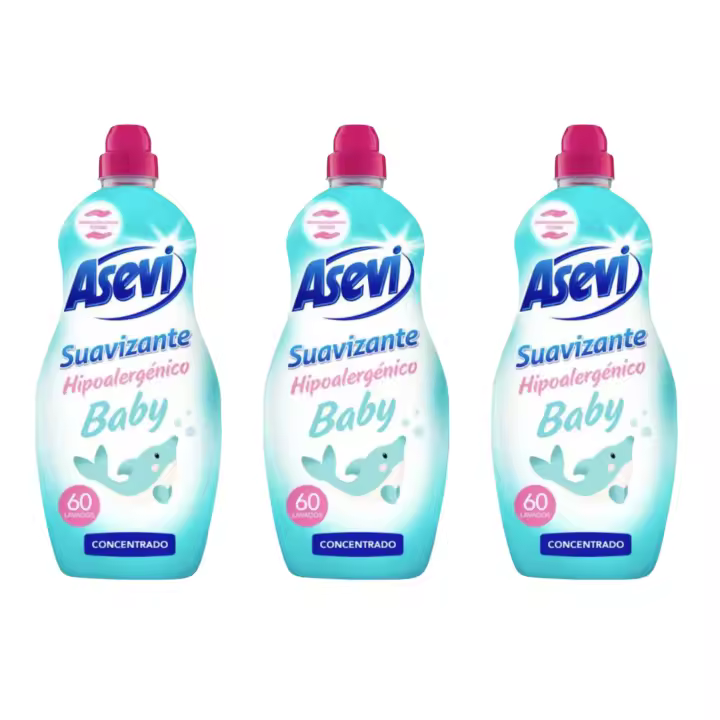 Asevi  - Pack 3 botellas Suavizante Hipoalergénico Baby - Extra Suavidad y Frescura - 1