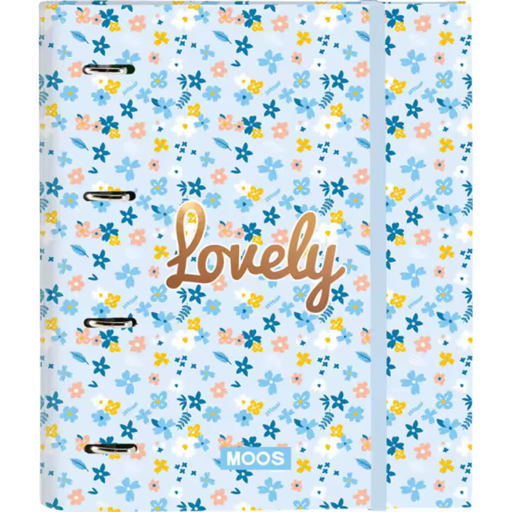SAFTA | CARPETA 4 ANILLAS 35MM CON RECAMBIO MOOS "LOVELY" - Carpeta Anillas Licencia Oficial - Diseño Exclusivo - Ideal para Uso Diario - Material Duradero - Compatible con Hojas A4 - 1
