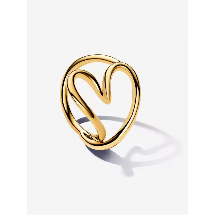 Pandora - Anillo de corazón orgánico - Baño de Oro de 14K - 1
