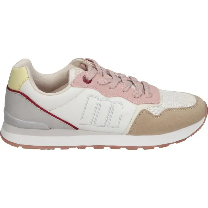 MTNG | Zapatillas Bajas Mustang Joggo Classic para Mujer – Deportivas en Color Nude con Detalles – Sneakers con Cordones – Estilo Casual – Cómodas – Versátiles – Modelo 60441 - 1