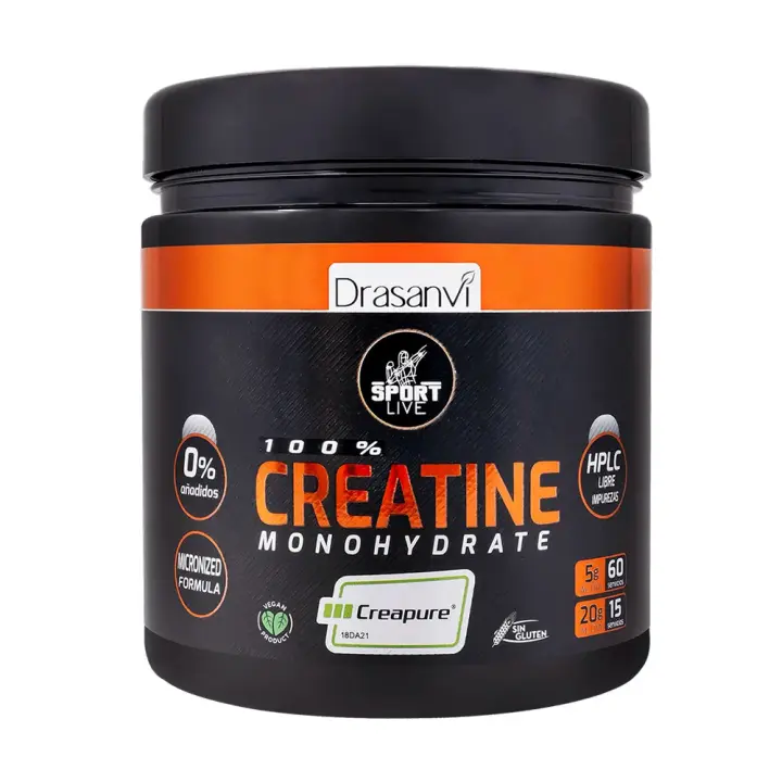 Drasanvi - Creatina 200 mesh Sport Live 300 g - 100% Creatina monohidrato - 1