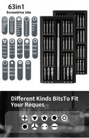 Juego De Destornilladores Magnéticos 63 En 1 Kit De Precisión Para Electrónica Computadoras Teléfonos Móviles Herramienta Multifuncional De Mantenimiento Con Mango - details 6