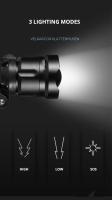 Linterna Frontal LED Potente 9999LM XHP90 Recargable USB Con Pantalla De Energía Para Camping Pesca Y Actividades Al Aire Libre - details 6