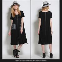 Vestido Amax LuluE De Mujer Vintage Elegante Y Clásico De Manga Corta Algodón Y Poliéster Cuello Redondo A-Line Midi Primavera 2024 - details 1