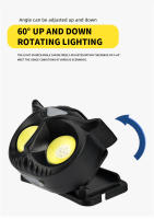 Linterna Frontal De Cabeza Recargable Tipo-C Owl Cob Rotativa 360° Luz LED Para Pesca Y Caza Impermeable Con Imán USB - details 7