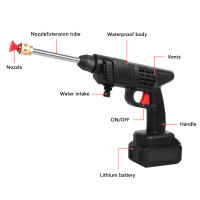 Limpiador de alta presión inalámbrico de 35 bares, hidrolimpiadora bateria 24 V con 5 m de manguera, 6000 mAh, 240 L/h, pistola de chorro de agua eléctrica para coches, casa o jardín, 1 batería - details 0
