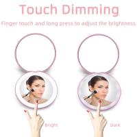 Espejo De Maquillaje Portátil Con Luz LED Y Aumento De 10x Plegable Recargable Compacto Para Bolso Y Bolsillo - details 3