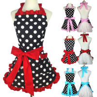 Delantal Lindo Con Bolsillos Estilo Retro Rojo Con Puntos Para Navidad Sin Mangas Ajustable Para Cocinar Y Limpieza Para Mujeres Y Niñas - details 5
