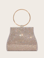Bolso de mano con diamantes de imitación para mujer, bolsa de noche con piedras nupciales, para fiesta y boda - details 0