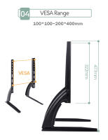 Soporte Universal Para TV Pies Para Paredes LCD/LED/OLED/Plasma Pantalla Plana Y Curva Metálico Soporte De Mesa Riser - details 9