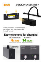 Lámpara De Pared Recargable LED Flexible Y Ajustable 40cm Sconce Interno Luz De Pared Inalámbrica Para Decoración De Hogar Moderna Color Negro - details 7