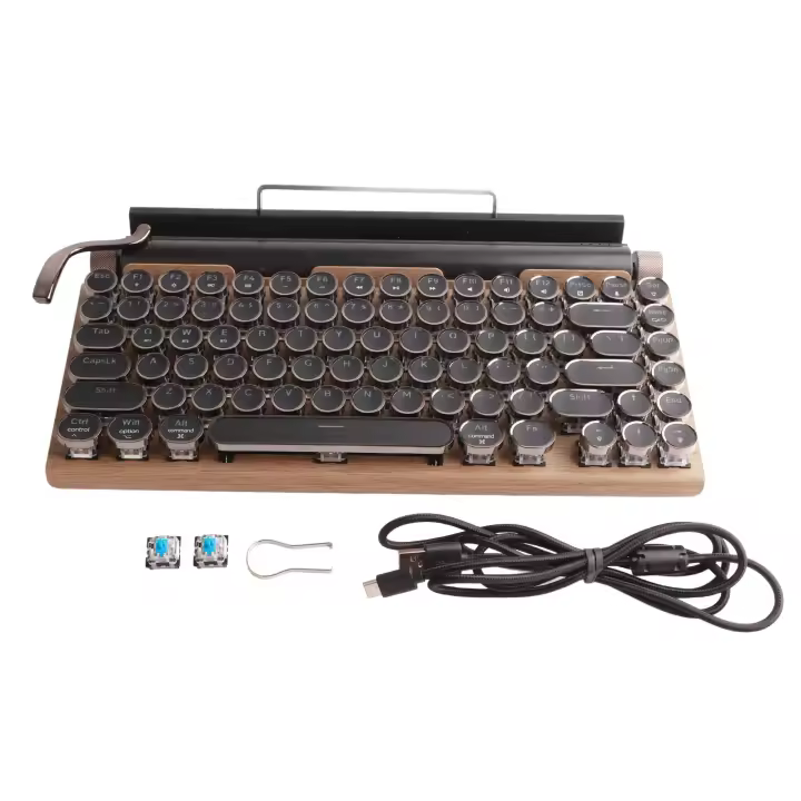 Teclado Mecánico Vintage Sin Cables De 83 Teclas Con Switches Azules Y Carcasa De Metal VBESTLIFE Para Escritorio - 1