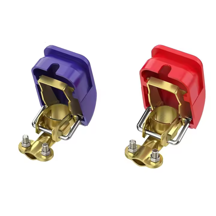 AUTOZOCO Terminal bornes de desconexión rápida batería, Conectores de batería de desconexión rápida, Bornes de batería liberación rápida, Terminales batería de desconexión fácil, 12V, Rojo y azul - 1