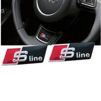 Banner - Emblema Adhesivo S Line para volante compatible con Audi negro