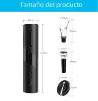 Apretador De Botellas Eléctrico Automático Con Cortador De Sellado Para Vino Y Cerveza Acero Inoxidable Recargable Con Batería Uso En Cocina Y Bar - details 6
