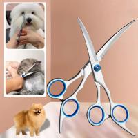Tijeras De Peluquería Para Perros Acero Inoxidable Curvas Seguridad Cabeza Redonda Cortador De Pelo De Mascotas Tijeras Para Perros Y Puppies - details 1